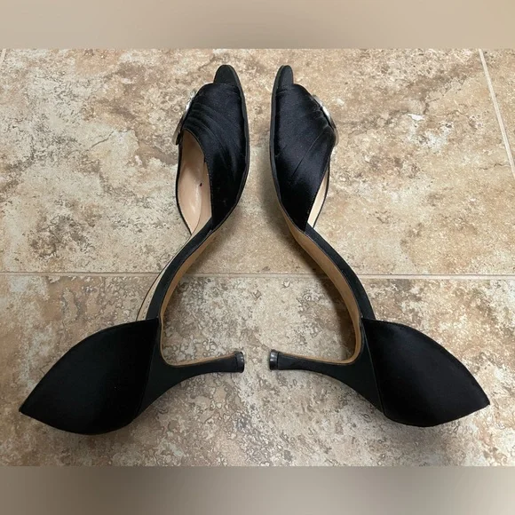 Manolo Blahnik black satin Sedaraby D’Orsay heels size 39 - Picture 4 of 13